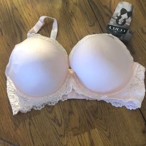 Pink lace bra